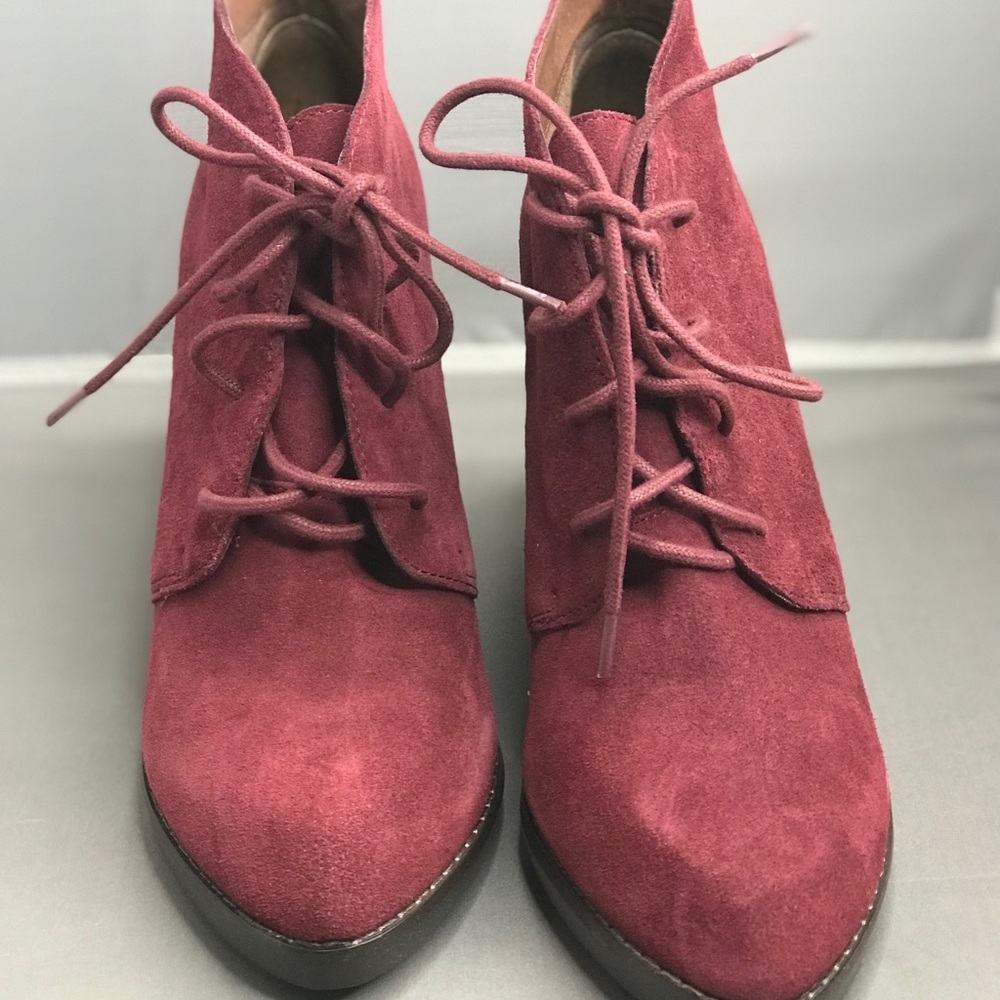 Nine West Burgundy Suede Ankle Boot